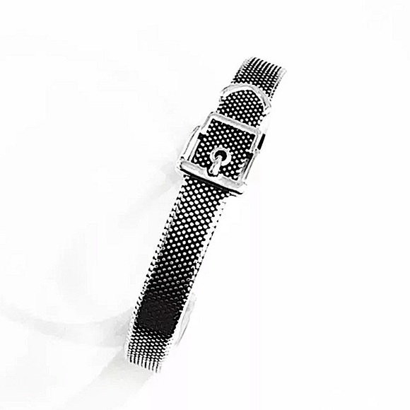 Buckle Sterling Silver Buckle Bangle  Cuff Bracelet - Picture 6 of 6